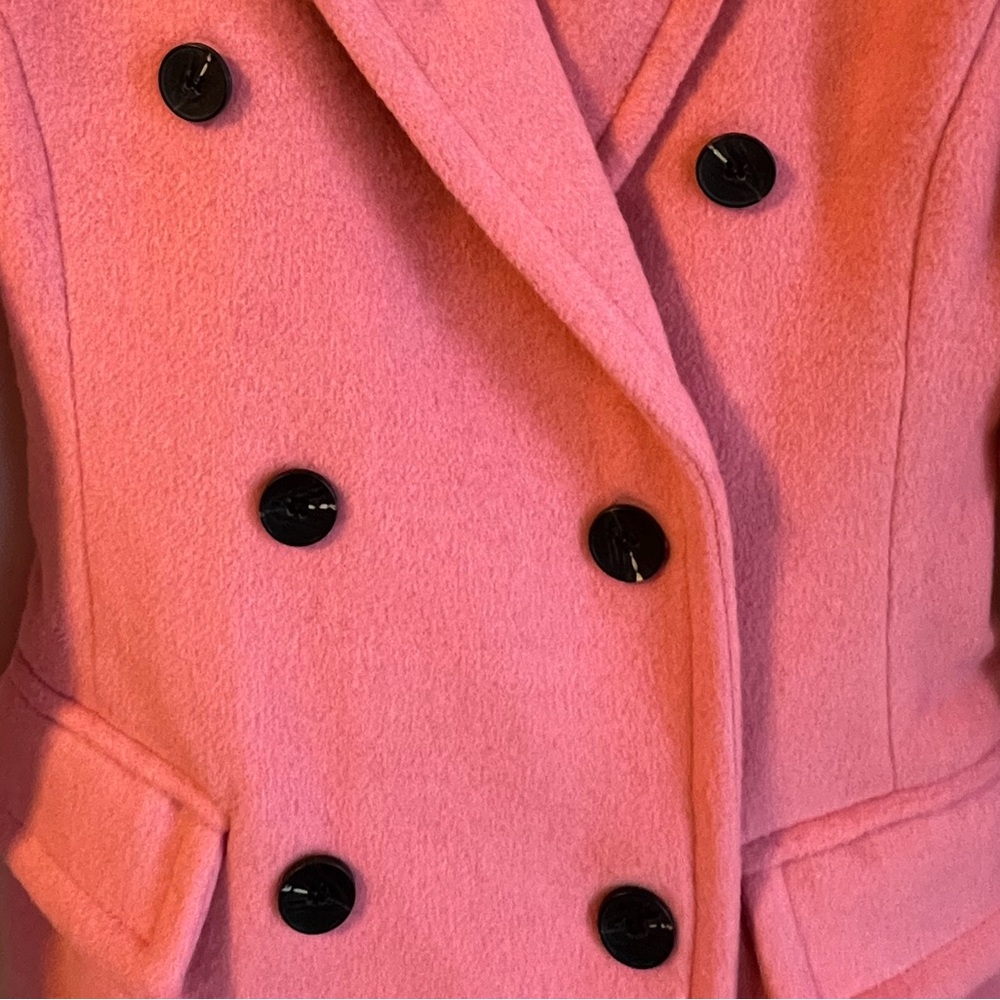 AVEC LES FILLES Wool Blend Double Breasted Coat Pink Jacket XS Small 💖 0 2 4 6 - Picture 8 of 15